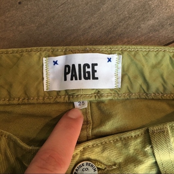 PAIGE Skyline Ankle Peg Jeans in Green 26 - Picture 5 of 7